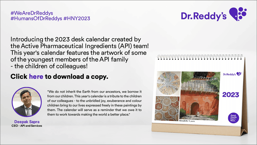 Dr. Reddy's API calendar 2023