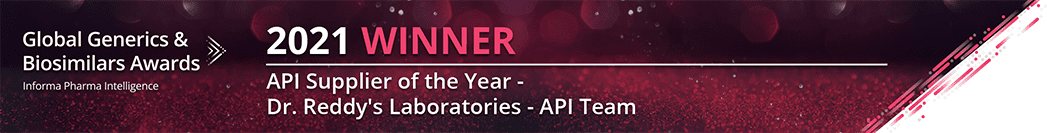 Dr. Reddy’s API team is a 2021 winner in – API Supplier of the year at Global generics & Biosimilars awards