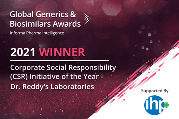 The winner of the Corporate social responsibility (CSR) Initiative of the year at Global generics & Biosimilars Awards