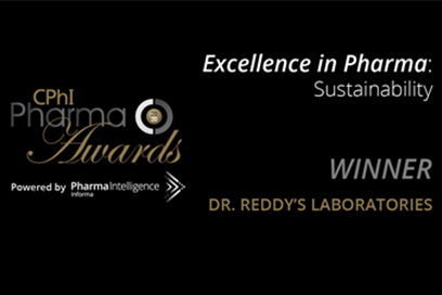 Dr. Reddy's recognized at the CPhI Pharma Awards 2020 as the winner in the category of 'Excellence in Pharma: Sustainability'